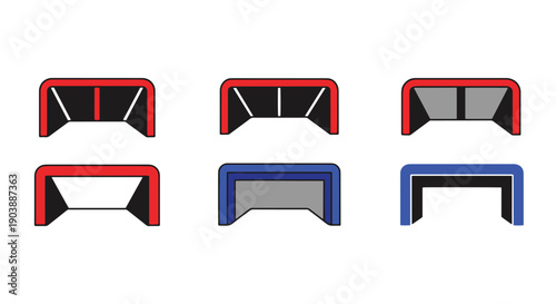 Hockey Goal Line art colorful digital illustration