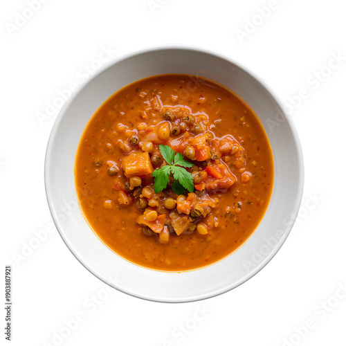 Warm Soup Served in a Bowl With Herbs on Top and Rich Flavors From Vegetables