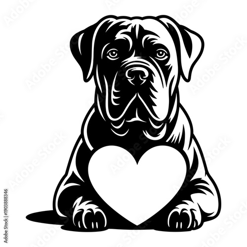 Cane Corso with Heart