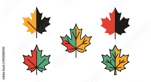 Maple Leaf Line art digital illustration