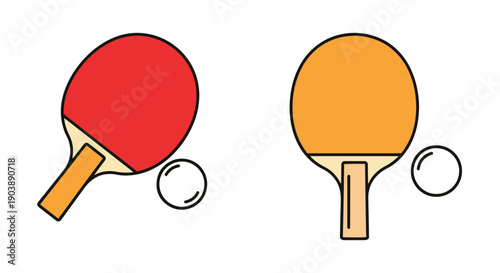 Ping Pong Paddle filed color illustration