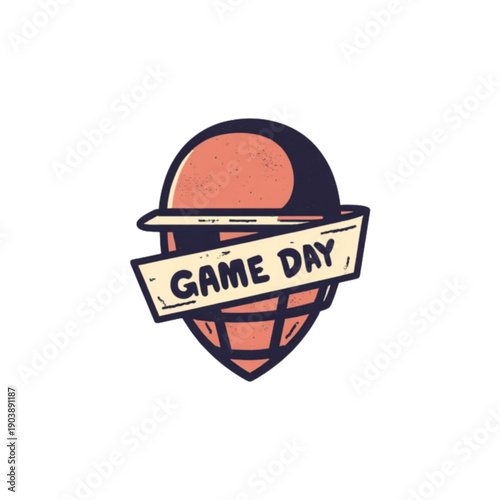 Vibrant Game Day football helmet with banner
