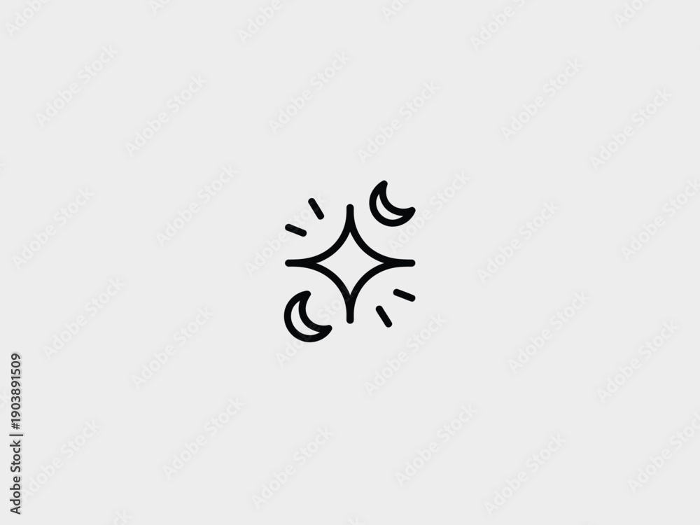 Fototapeta premium Abstract Star Symbol in Minimalist Style with Simple Black Lines on White Background for Logo Design