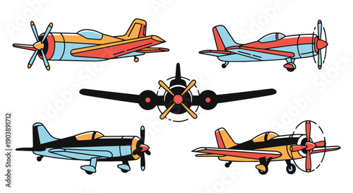 Propeller Plane Line vector dynamic design