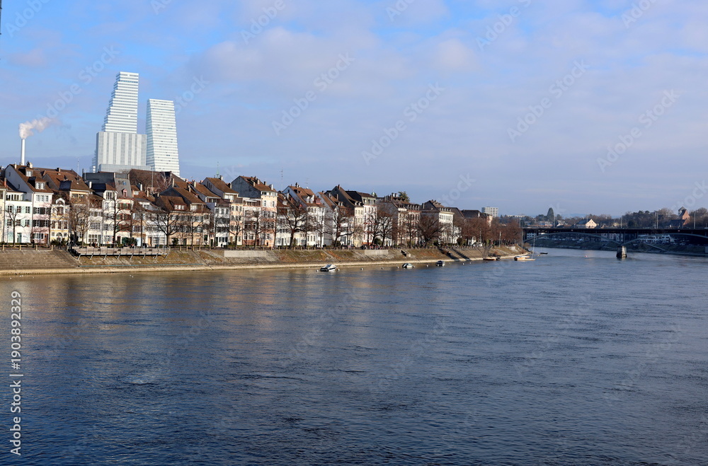 Fototapeta premium Kleinbasel an einem sonnigen Wintertag
