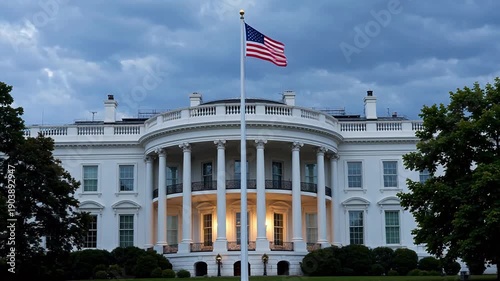 White House with American flag