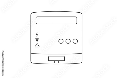 Digital smart meter design with symbols and buttons
