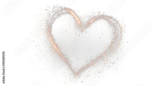 Sparkling heart shape created with glitter and dust on a transparent background during a creative project