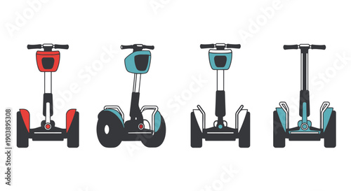Segways Line art filed color creative design