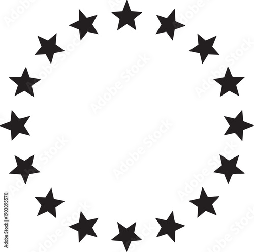 Vector image - black stars circle set on white background. Suitable for any design.