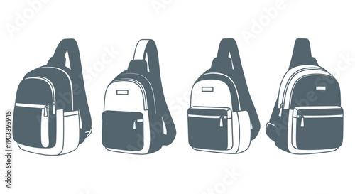 Sling Bags Line art luxury color outline design