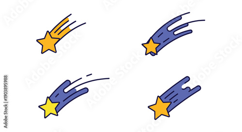 Shooting Star Line filed color trendy design