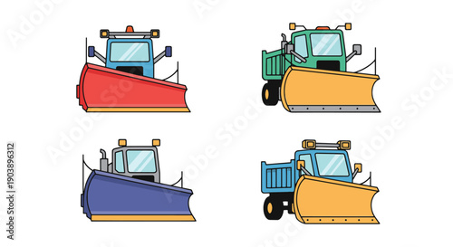 Snow Plows Line art high quality
