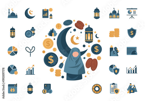 A modern illustration of financial tools evoking a sense of planning and growth, ideal for business presentations.