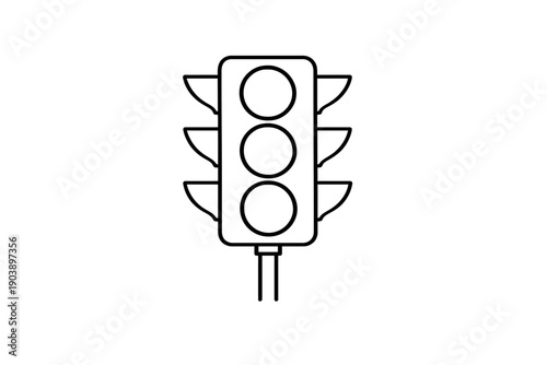 Monochrome traffic light icon on gradient background