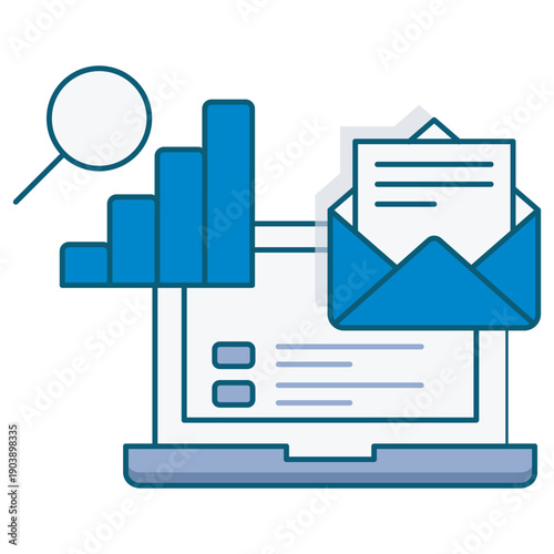 Data Analysing Icon, Insightful Data Analysis, Smart Analytics Process, Data-Driven Insights, vector