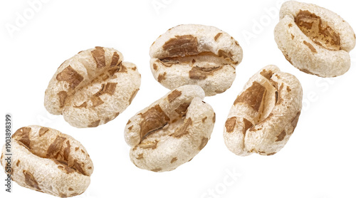 Fotografija Falling puffed wheat isolated