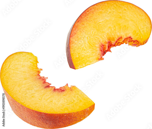 Konstfotografi Peach slices isolated