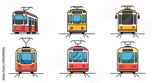 Streetcar Line art digital illustration