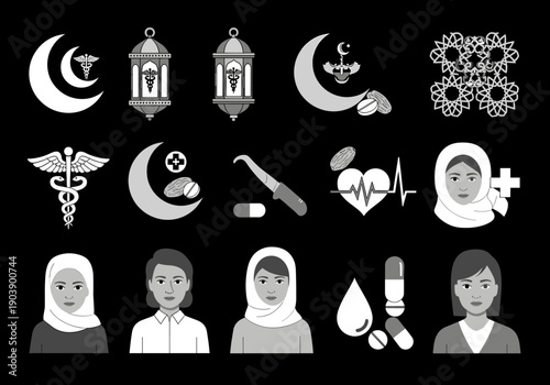 A minimalist illustration of a woman in a hijab, evoking simplicity and cultural respect, ideal for diverse representation in media.