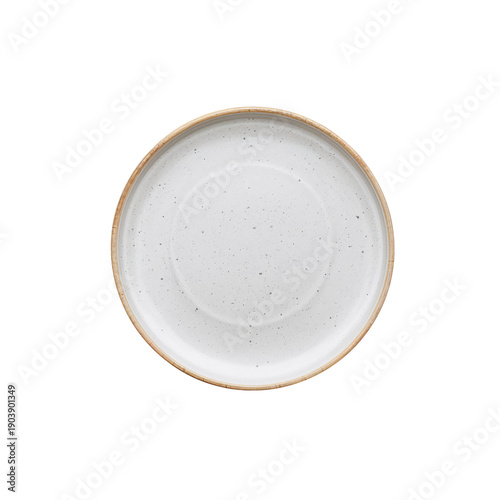 Plain White Round Plate on a Simple Background With a Smooth Finish for Every...