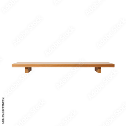 Modern Wooden Shelf With White Storage Box Placed on It in a Light Room