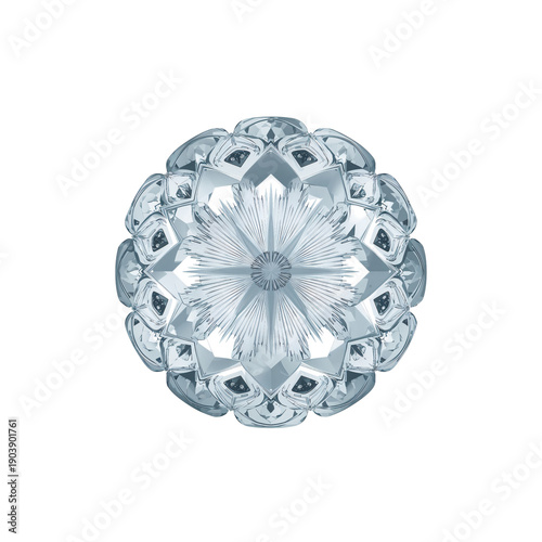 Crystal Flower Design Sitting on a Flat Surface With Intricate Details
