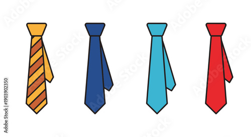 Ties Line art vector vibrant color