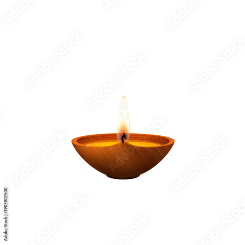 Traditional Lamp Burns With a Bright Flame During a Cultural Celebration at N...