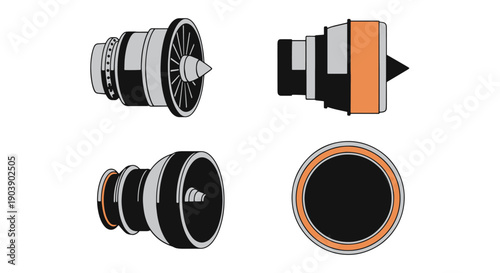 Turbine Engine Line color outline design