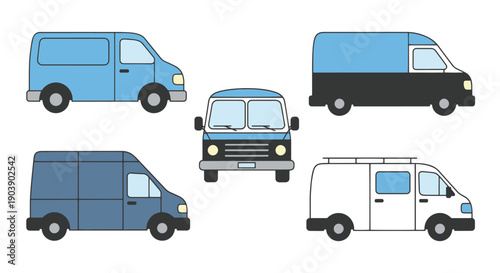 Van Line art vector filed color clean design