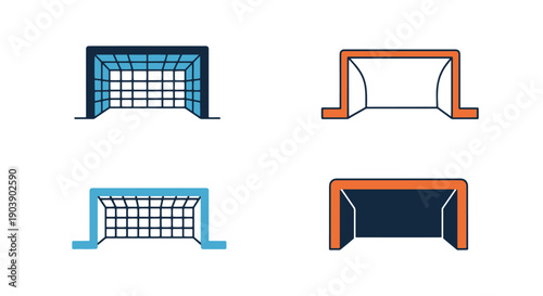 Water Polo Goal Line colorful digital illustration