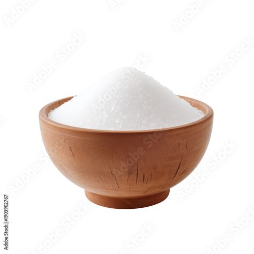 Bowl Filled With White Salt on a Plain Background in a Kitchen Setting