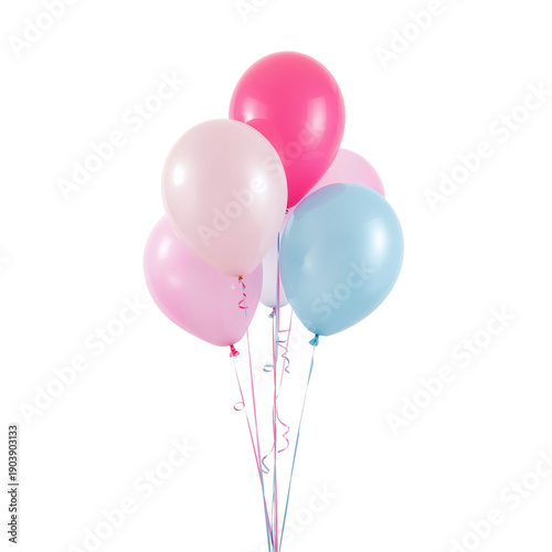 Balloons in Shades of Pink and White in a Group for a Celebration or Party Se...