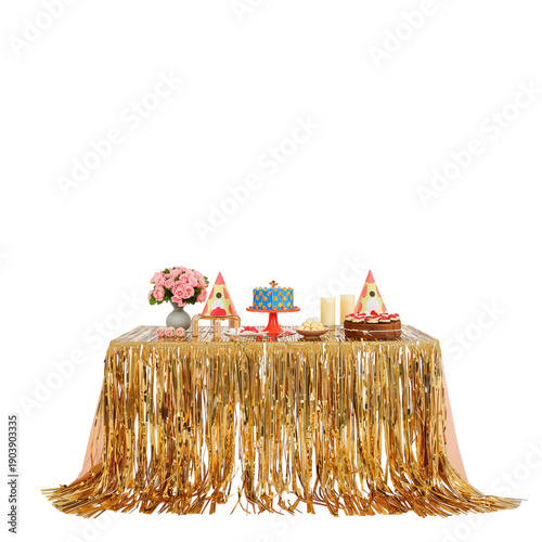Celebration Setup With a Table Decorated for a Festive Occasion at a Bright L...