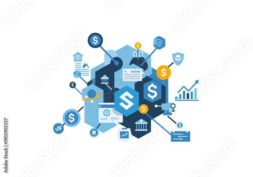 A dynamic group of professionals working together in a modern office setting, ideal for business success imagery.