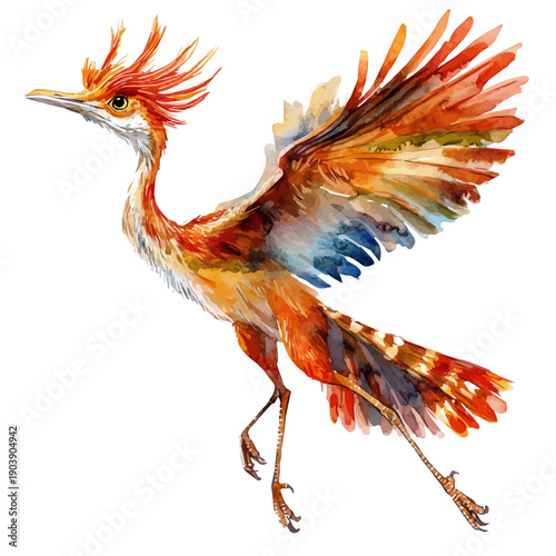 watercolor of Hatzegopteryx, vector, isolated on a white background.