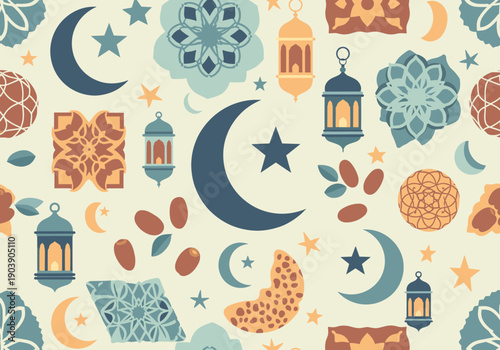 A serene illustration evoking the spirit of Ramadan, perfect for cultural and religious content.