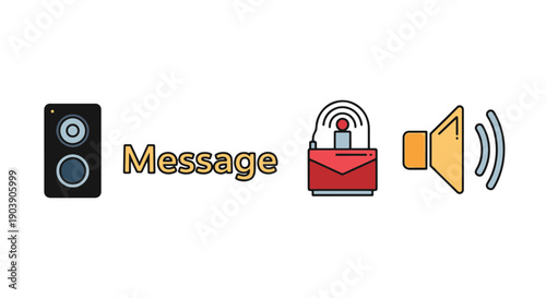 Audio Message Line art vibrant color