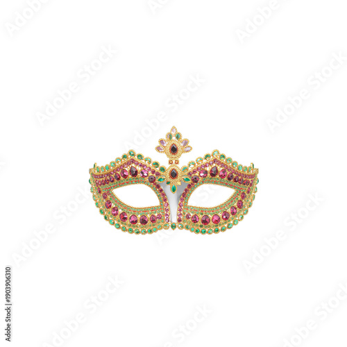 Brightly Colored Mask With Gems Perfect for Costumes and Celebrations
