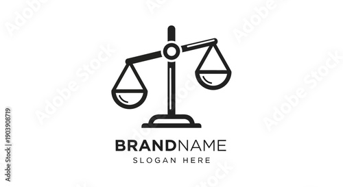 Black and White Scales of Justice Logo.