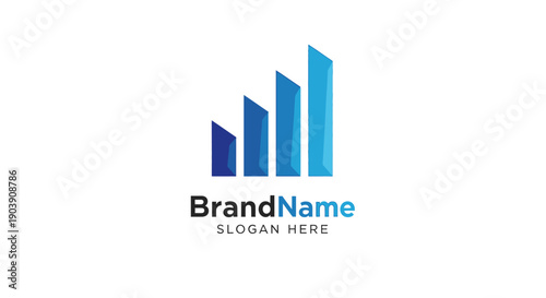 Free Download Blue Bar Graph Logo Design Template. - GFXLoad
