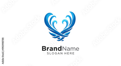 Blue Bird Logo Design Template Placeholder.