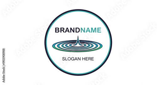 Circular Logo Template with Brand Name Placeholder.