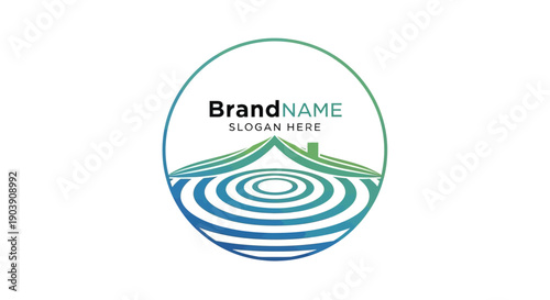 Circular Logo Design with Brand Name Template.