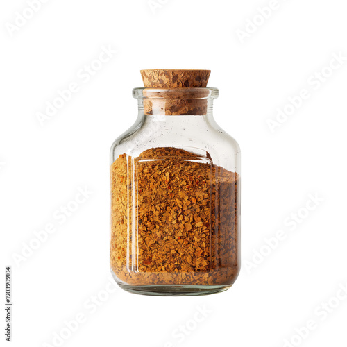 Homemade Chili Sauce in a Glass Jar on a Plain Background for Culinary Use