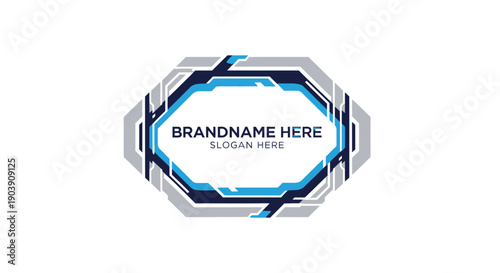 Geometric Badge with Placeholder Brandname Logo.
