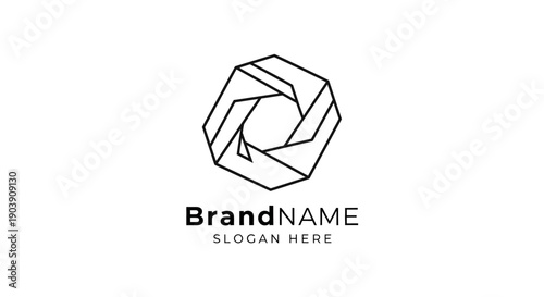 Geometric Logo Design Template with Placeholder Text.