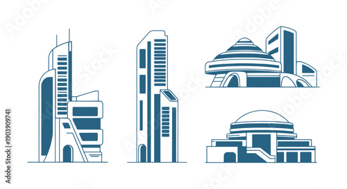 Futuristic Architect vector modern style