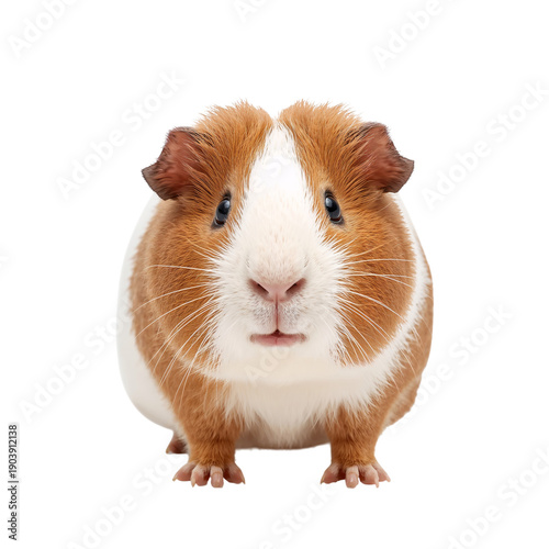 Cute Guinea Pig Sitting on a White Surface Looking at the Camera During Daylight